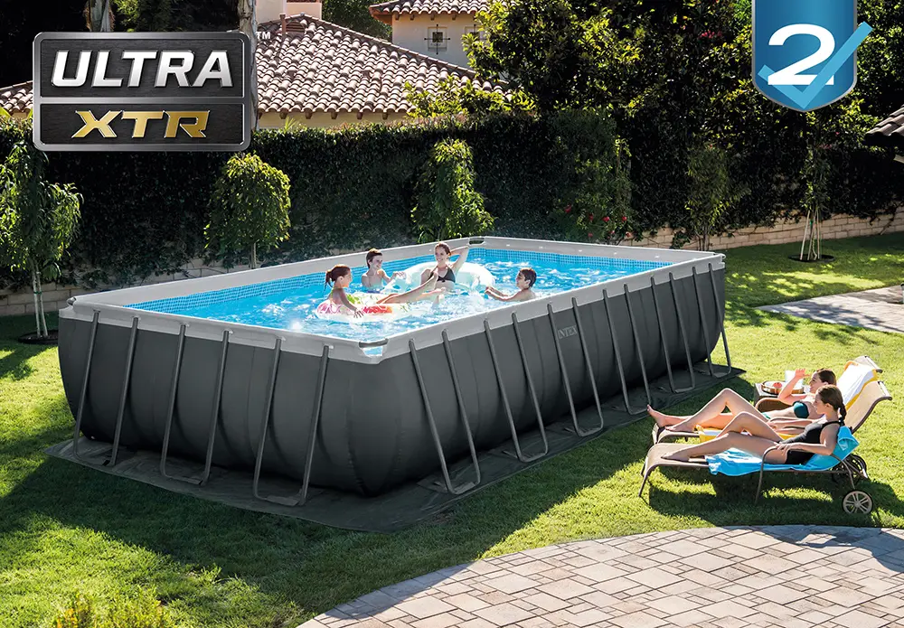 Intex Ultra XTR Rectangular Frame bazen sa čeličnom konstrukcijom i peščanom pumpom – 7.32m x 3.66m x 1.32m