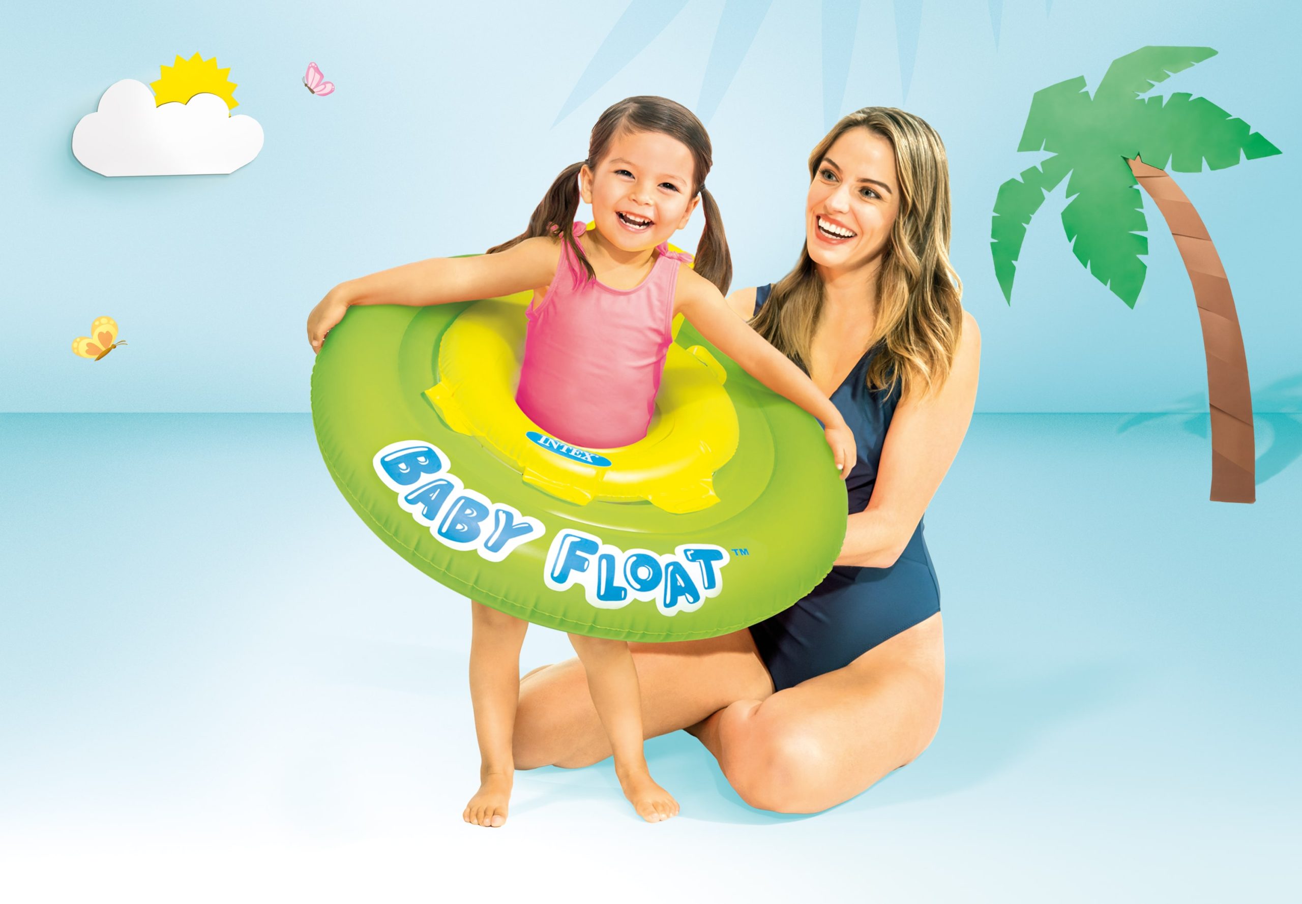 Intex zeleno-žuti dubak za bebe sa naslonom Intex zeleno-žuti dubak za bebe sa naslonom - 56588EE